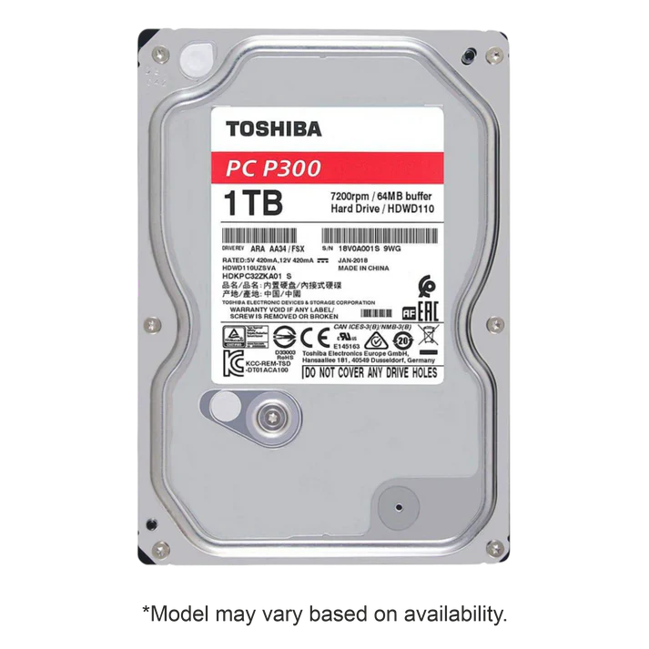 1 Tb Desktop HDD | Seagate/Toshiba/WD | 1 Year Warranty | High Performance